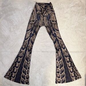 Niyama Sol Brown & Black Animal Print Super Flare Pants Size Medium